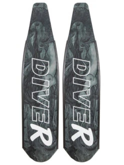 DiveR Freediving Fin Blades - Black & White Mermaid