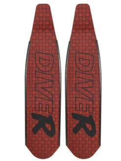 DiveR Freediving Fin Blades - Carbon Innegra Red