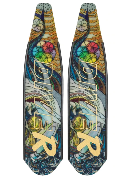 DiveR Freediving Fin Blades - Sharks 3 DiveR Freediving Fin Blades - Sharks