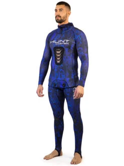 Huntmaster Hooded Spearfishing Rashguard 2-Piece Camo Suit Unisex 30 Huntmaster Hooded Spearfishing Rashguard 2-Piece Camo Suit Unisex -Free Dive Gears Sales Huntmaster Hooded Spearfishing Rashguard 2 Piece Suit with Chest Pad Camo Unisex Blue Other Side