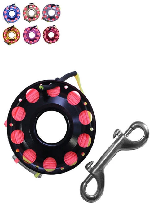 Reefline 25m Aluminium Spool With Swivel 3 Reefline 25m Aluminium Spool With Swivel -Free Dive Gears Sales Reefline 25m Aluminium Spool with Swivel Bolt Snap