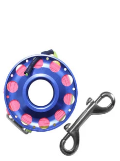 Reefline 25m Aluminium Spool With Swivel -Free Dive Gears Sales Reefline 25m Aluminium Spool with Swivel Bolt Snap Blue