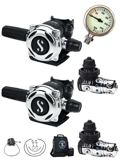 Scubapro MK25 Evo / A700 Backmount Tech Diver Regulator Set -Free Dive Gears Sales Scubapro MK25 Evo A700 Tech Diver Regulator Set